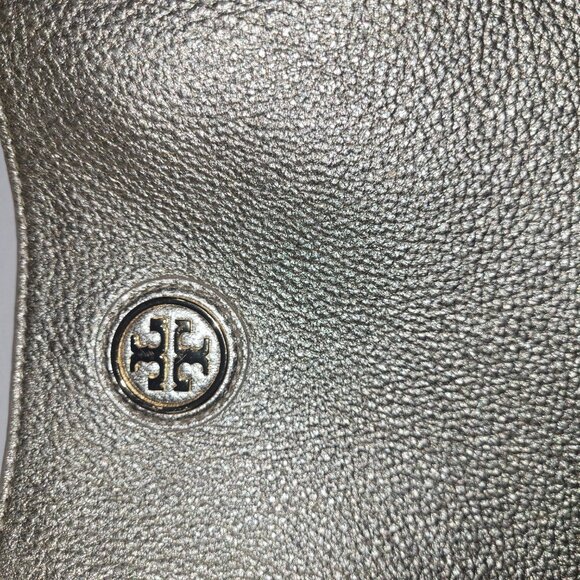 Tory Burch Michelle buckle tote bag mettallic leather medium large tote - Picture 2 of 13